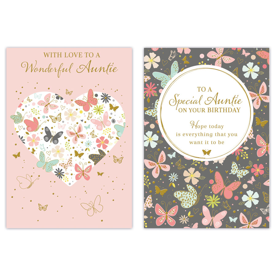 12pk Cards C50 Birthday Auntie - Tiger Feet Ireland
