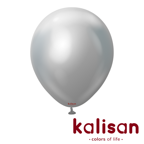 25ct Latex Balloon 18" Mirror Silver Kalisan - Tiger Feet Ireland