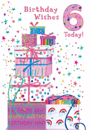 6pk Cards C50 Birthday Age 6 - Tiger Feet Ireland