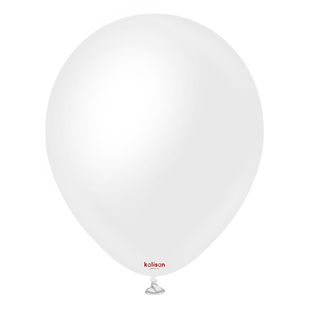 50ct Latex Balloon 12" Satin Snow White Kalisan - Tiger Feet Ireland