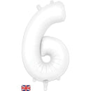Foil Balloon 34" Big Number Matte White - Tiger Feet Ireland
