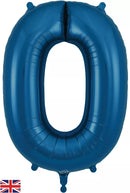 Foil Balloon 34" Number 0 Navy Blue - Tiger Feet Ireland
