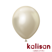 50ct Latex Balloon 12" Mirror White Gold Kalisan - Tiger Feet Ireland