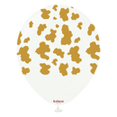 25ct Latex Balloon 12" Safari Cow White & Gold - Tiger Feet Ireland