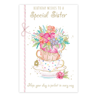 6pk Cards C75 Birthday Sister - Tiger Feet Ireland
