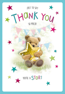 6pk Cards ED C75 Thank You Bear & Star - Tiger Feet Ireland