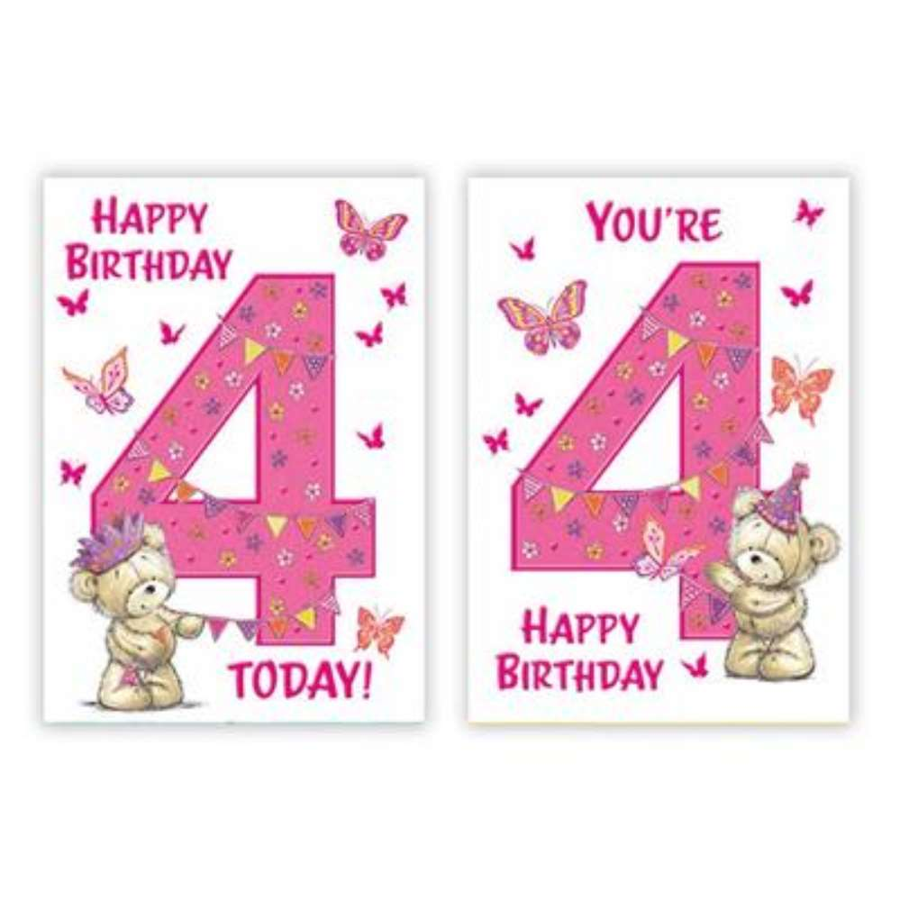 12pk Cards C50 Birthday Age 4 - Tiger Feet Ireland