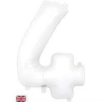 Foil Balloon 34" Big Number Matte White - Tiger Feet Ireland