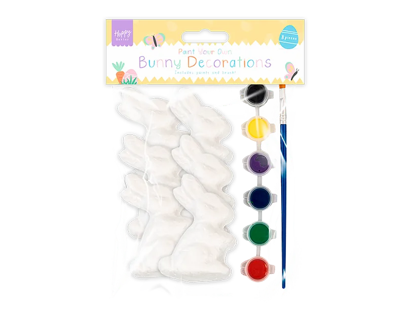 6pk Paint Your Own Bunny Decorations Easter - Tiger Feet Ireland
