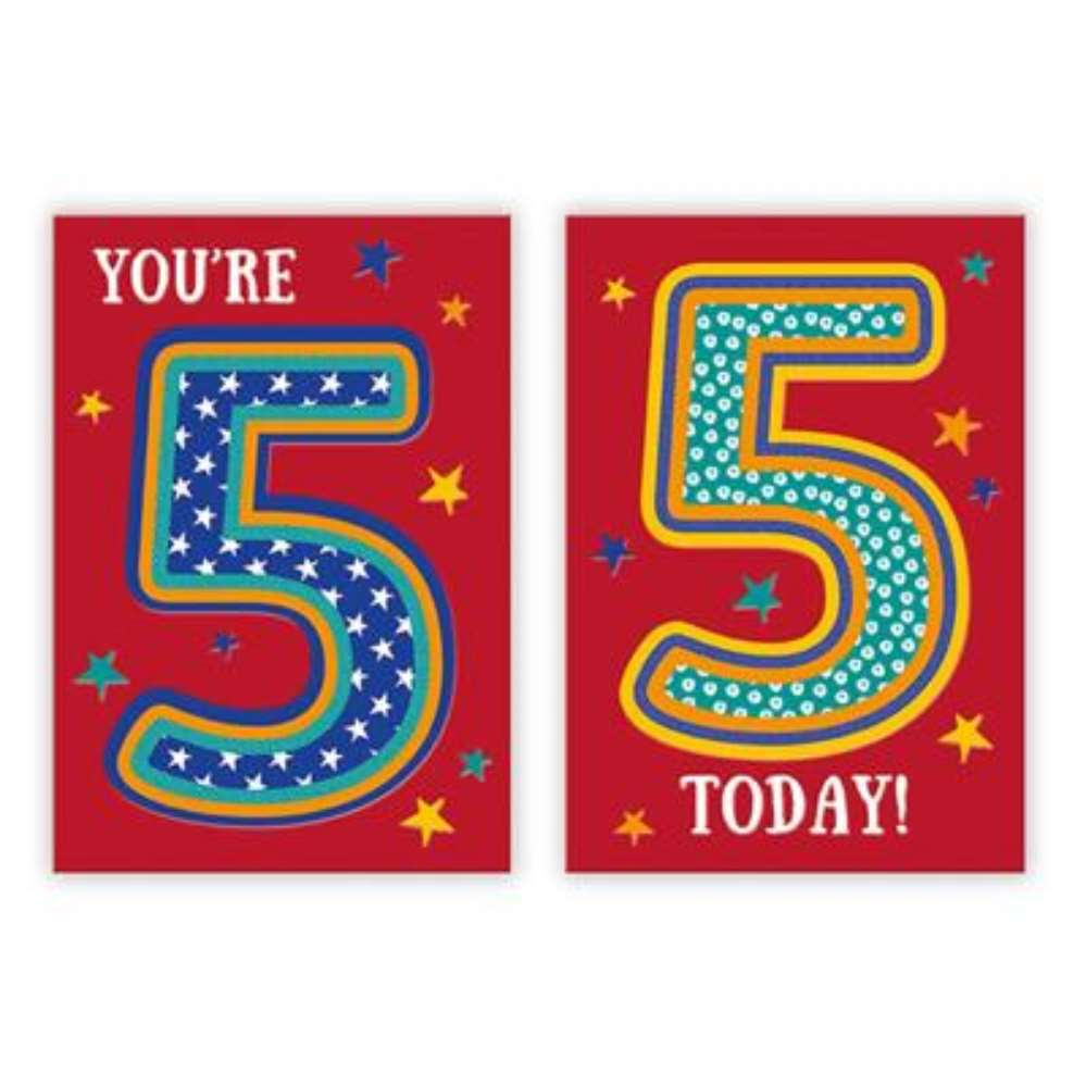 12pk Cards C50 Birthday Age 5 - Tiger Feet Ireland