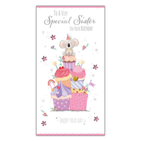 6pk Cards C55 Birthday Sister - Tiger Feet Ireland