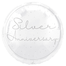 Foil Balloon 18" Round Silver Anniversary - Tiger Feet Ireland