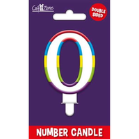 6pk Numeral Candles Glitter Birthday Numeral 0 - Tiger Feet Ireland