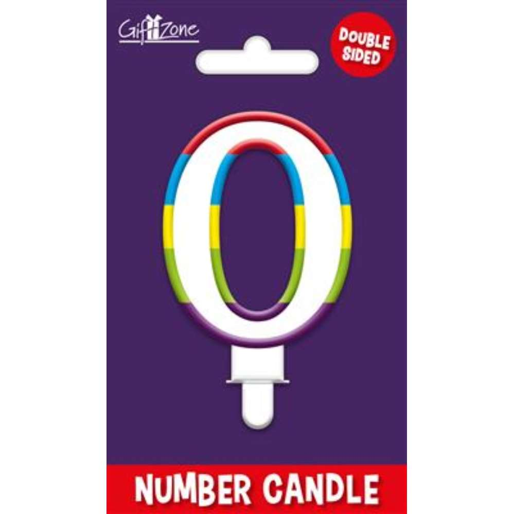 6pk Numeral Candles Glitter Birthday Numeral 0 - Tiger Feet Ireland
