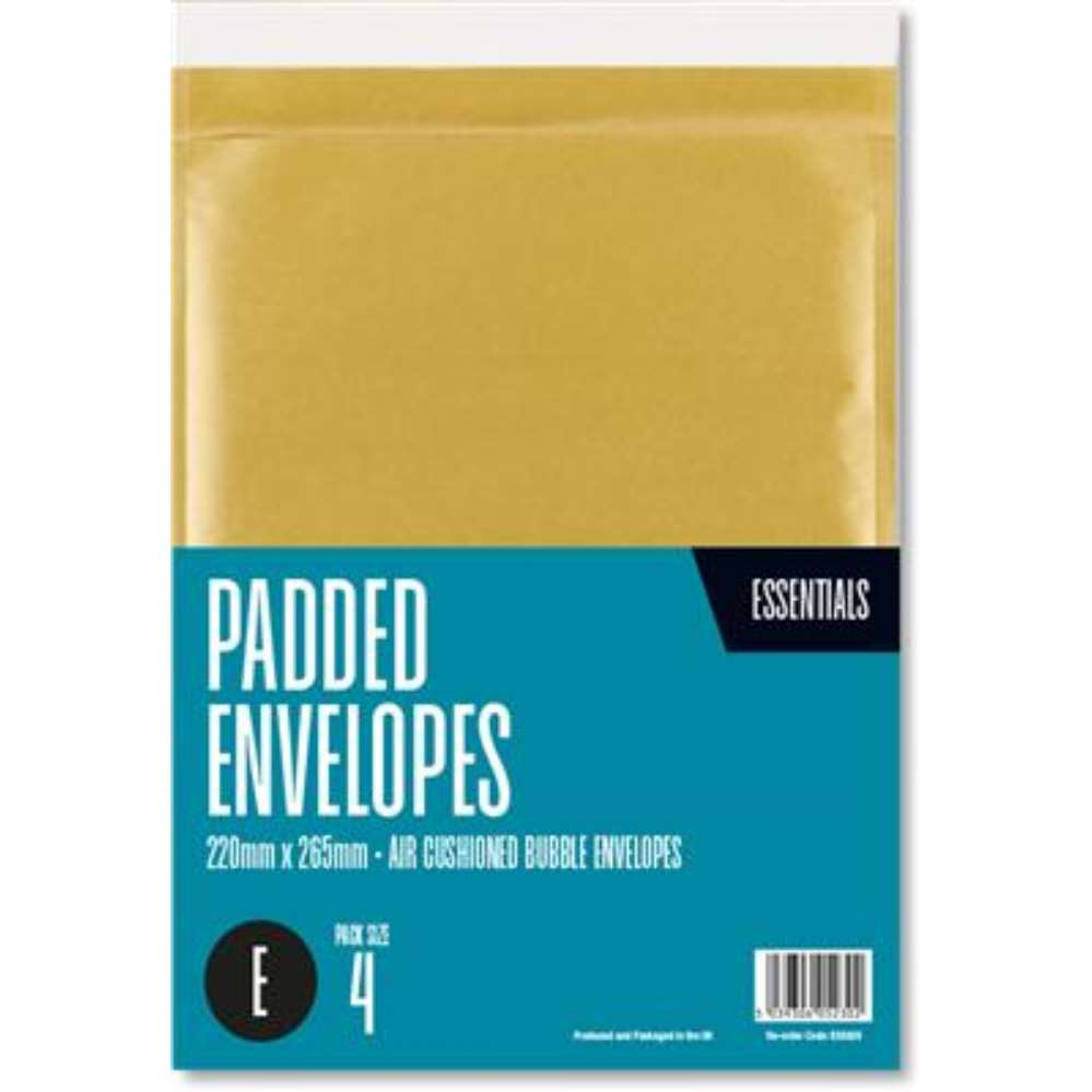 4pk Padded Envelopes Size E Medium 220x265mm - Tiger Feet Ireland