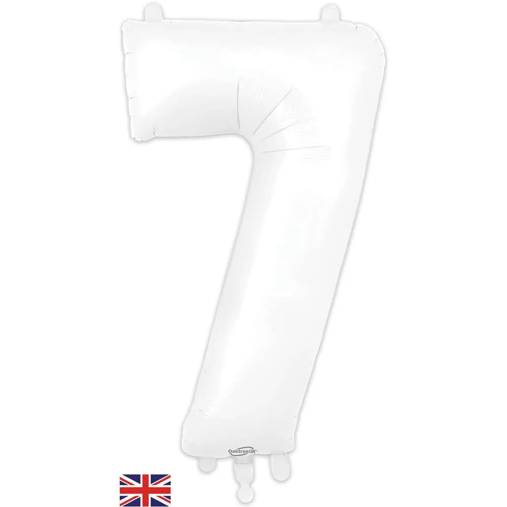 Foil Balloon 34" Big Number Matte White - Tiger Feet Ireland