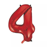 Foil Balloon 34" Big Numbers Red - Tiger Feet Ireland