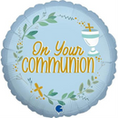 Foil Blln 18in Rnd On Your Communion Blue - Tiger Feet Ireland