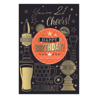6pk Cards C75 Birthday Age 21 - Tiger Feet Ireland
