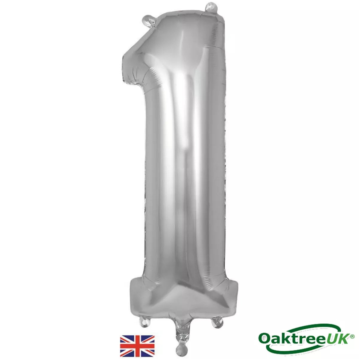 Foil Balloon 34" Big Number Silver - Tiger Feet Ireland