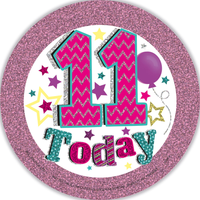 6pk Big Badges Birthday Age 11 - Tiger Feet Ireland
