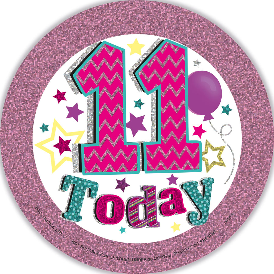 6pk Big Badges Birthday Age 11 - Tiger Feet Ireland