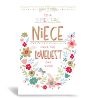 6pk Cards C75 Birthday Niece - Tiger Feet Ireland