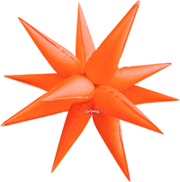 Foil Balloon 40" Shape Electric Orange Starburst - Tiger Feet Ireland