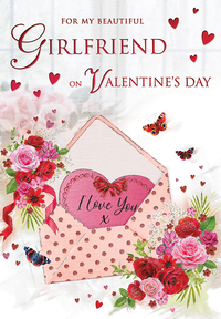 6pk Cards VD C75 Heart In Envelope - Tiger Feet Ireland