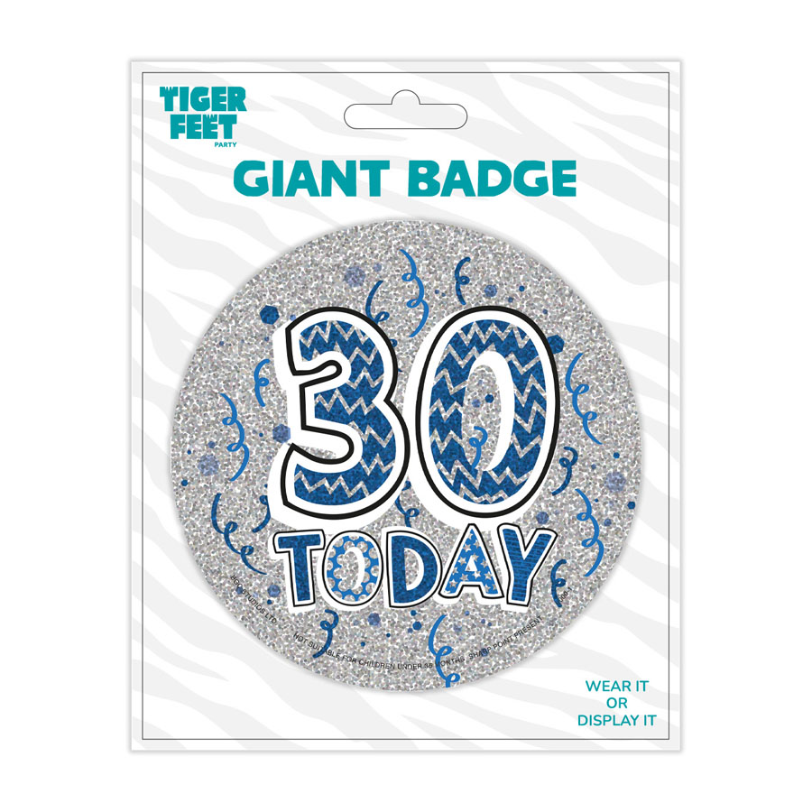 6pk Big Badges Birthday Age 30 - Tiger Feet Ireland