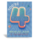6pk Cards C50 Birthday Age 4 - Tiger Feet Ireland