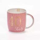 Age 40 Pink Mug With Foil Number - Tiger Feet Ireland