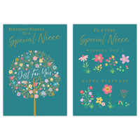 12pk Cards C50 Birthday Niece - Tiger Feet Ireland
