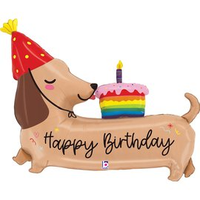 Foil Blln 43in Shape Happy Bday Dachshund - Tiger Feet Ireland
