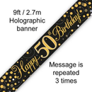 9ft Banner Spark Fizz 50th Blck & Gld Holo - Tiger Feet Ireland