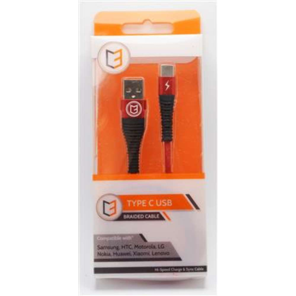 Braided Cable Type C 1m 3Amp - Tiger Feet Ireland