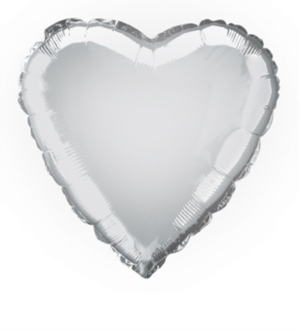 Foil Balloon 18" Heart Silver - Tiger Feet Ireland