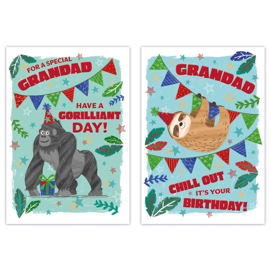 12pk Cards C50 Birthday Grandad - Tiger Feet Ireland