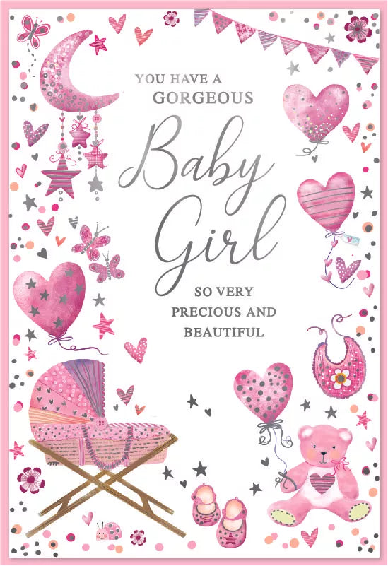 Simon Elvin 6 Pack Cards C50 Birth Baby Girl - Tiger Feet Ireland