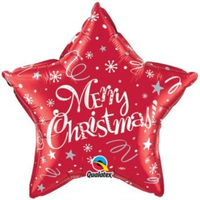 Foil Balloon 20" Star Merry Christmas - Tiger Feet Ireland