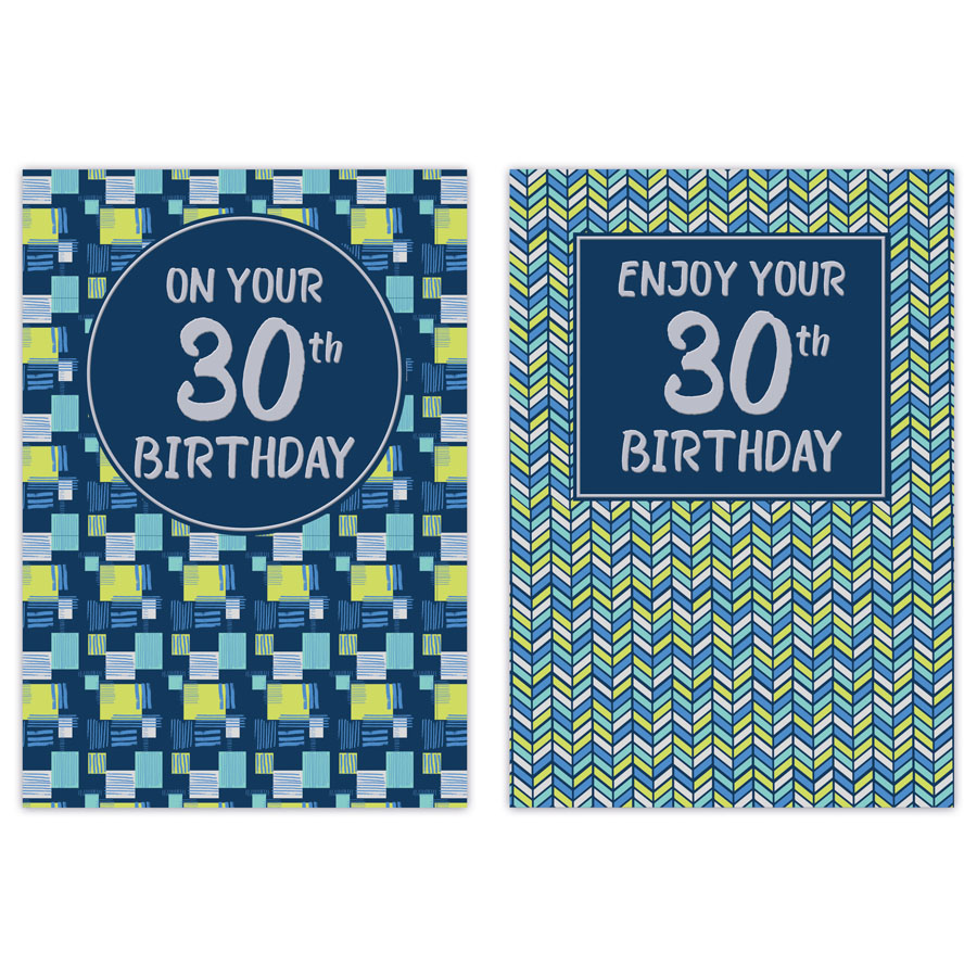 12pk Cards C50 Birthday Age 30 - Tiger Feet Ireland