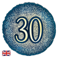 Foil Balloon 18" Round Metallic Glitter Age 30 - Tiger Feet Ireland
