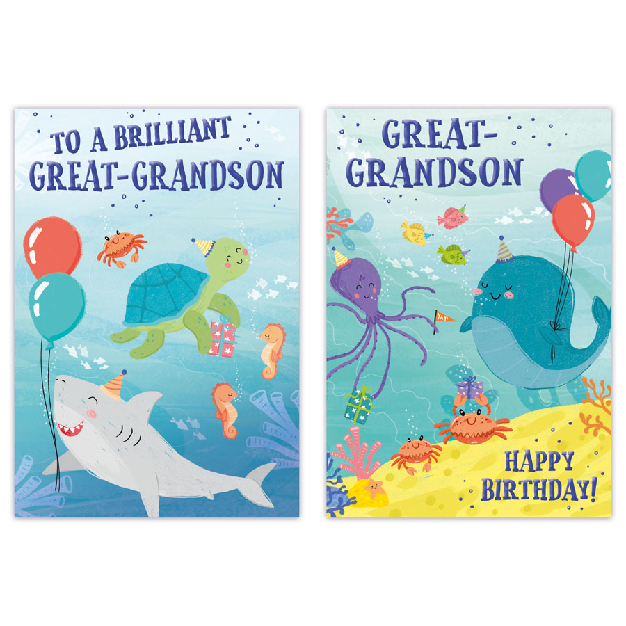12pk Cards C50 Birthday Great-Grandson - Tiger Feet Ireland