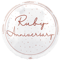 Foil Balloon 18" Round Ruby Anniversary - Tiger Feet Ireland