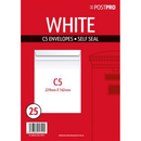 25pk Envelopes C5 162x229mm Self Seal White - Tiger Feet Ireland