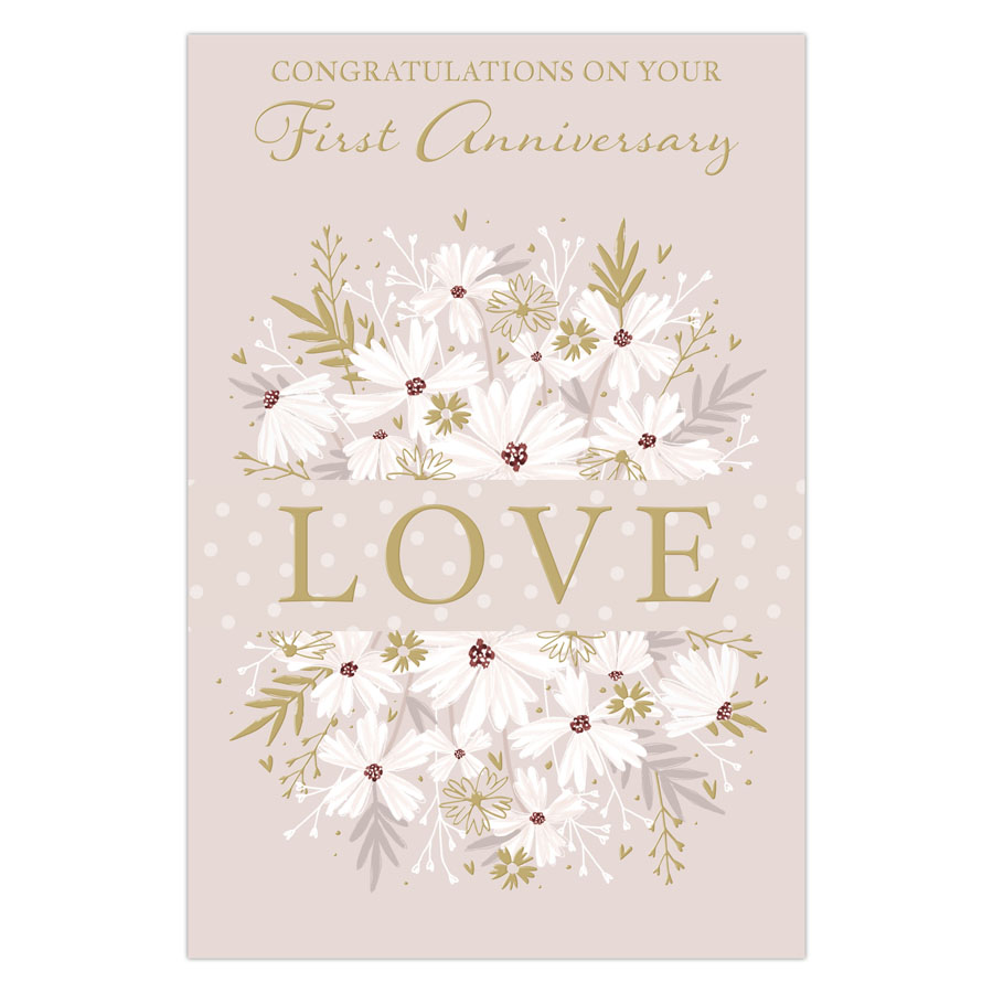6pk Cards C75 Your 1st Anniversary - Tiger Feet Ireland