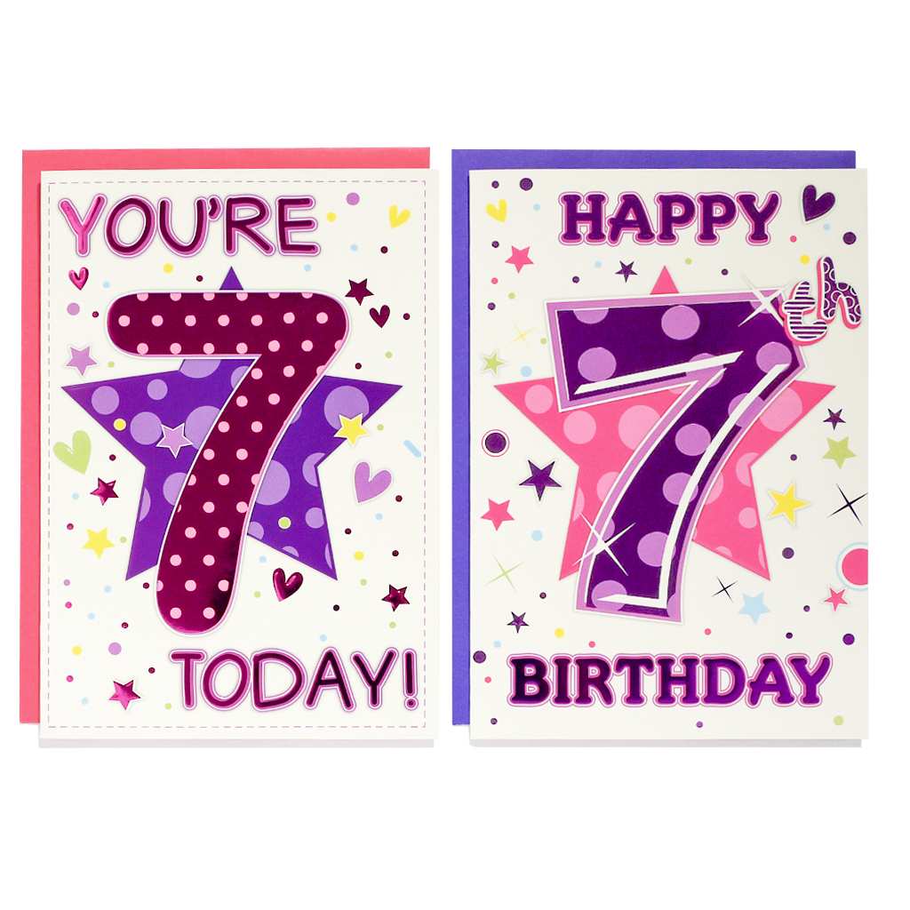 12pk Cards C50 Birthday Age 7 - Tiger Feet Ireland