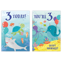 12pk Cards C50 Birthday Age 3 - Tiger Feet Ireland