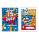 12pk Cards C50 Birthday Age 13 - Tiger Feet Ireland