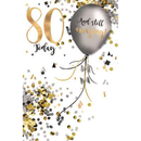 6pk Cards C50 Birthday Age 80 - Tiger Feet Ireland